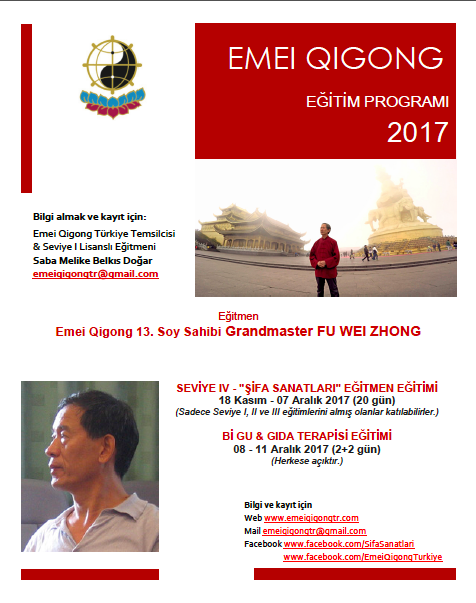 Emei Qigong 2017 eğitim programı